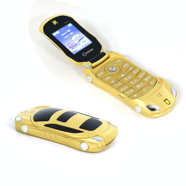 Car Flip Phone with Dual Screen & Dual SIM + Free Wireless Bluetooth Earpods with Charging Case & Inbuilt Powerbank (CSM10)