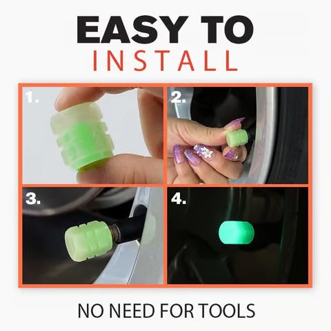 Universal Car Tire Valve Caps - Pack of 4 Pcs.